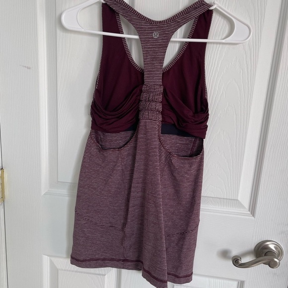 Lululemon Turbo Tank Tonka Stripe Bordeaux Drama Heathered - Picture 4 of 6